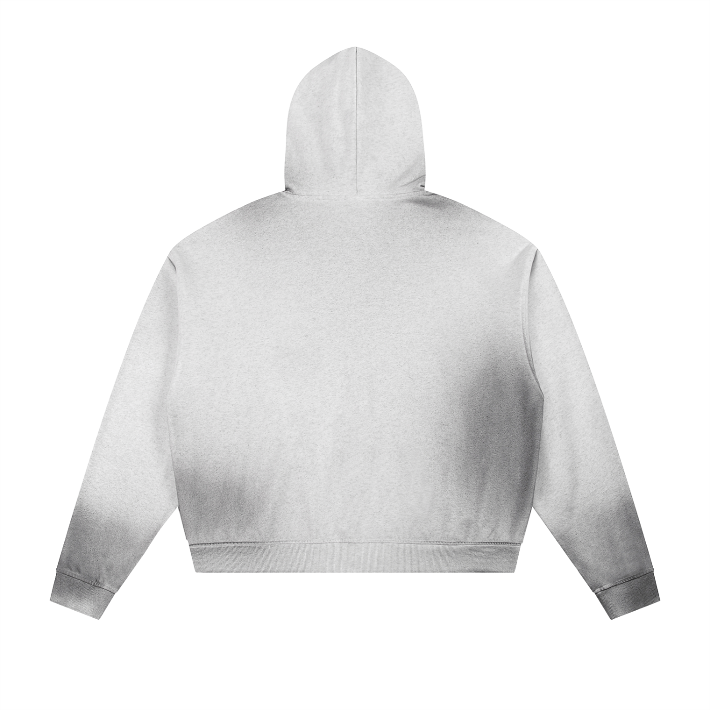 caution Sun Fade Frayed Raw Edge Fleece Zip Hoodie