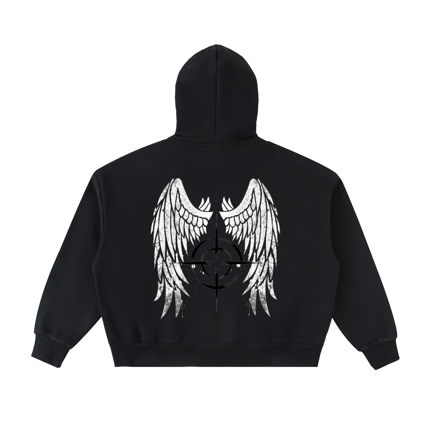 CAUTION Fleeced Full-Zip Boxy Hoodie