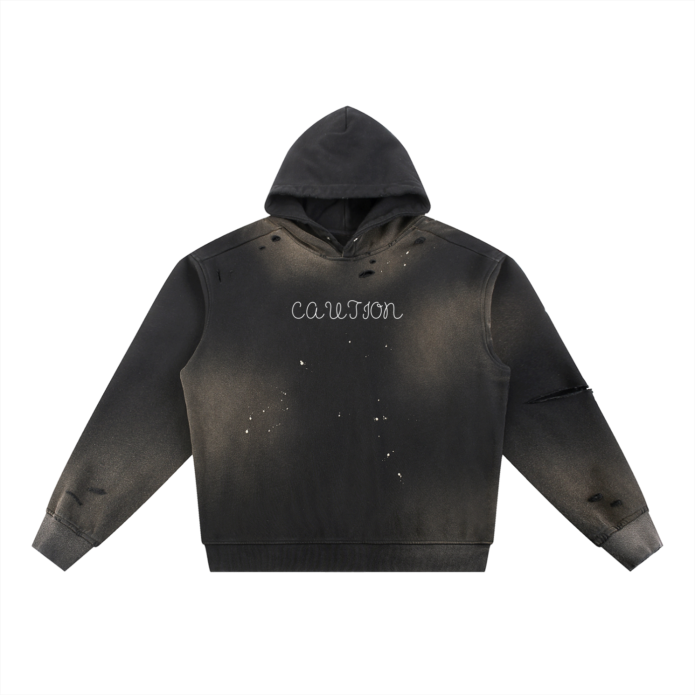CAUTION Sun Fade Frayed Fleece Hoodie