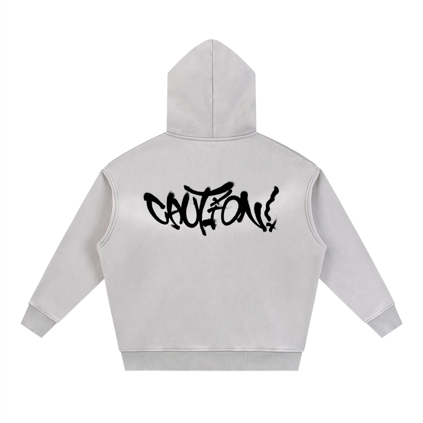 CAUTION Sunfade Two-way Zipper Boxy Fleece Hoodie