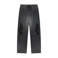 caution Sun Fade Raw Edge Straight-Leg Sweatpants