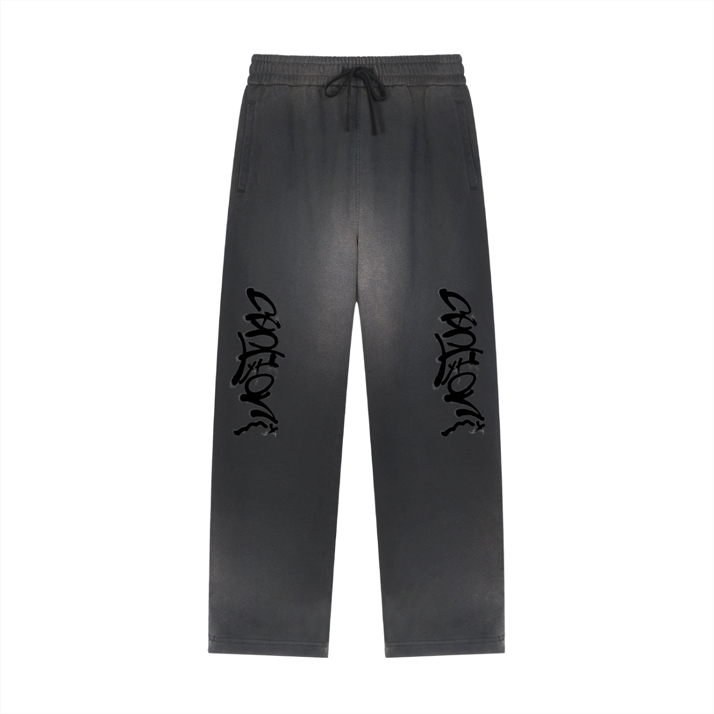 caution Sun Fade Raw Edge Straight-Leg Sweatpants