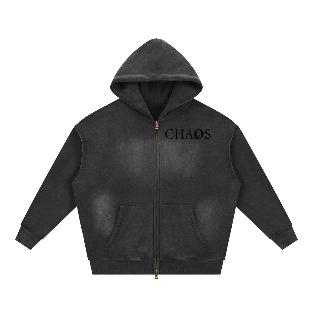 CHAOS Sunfade Two-way Zipper Boxy Fleece Hoodie