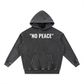 no peace by CAUTION Snow Wash Fleece Hoodie