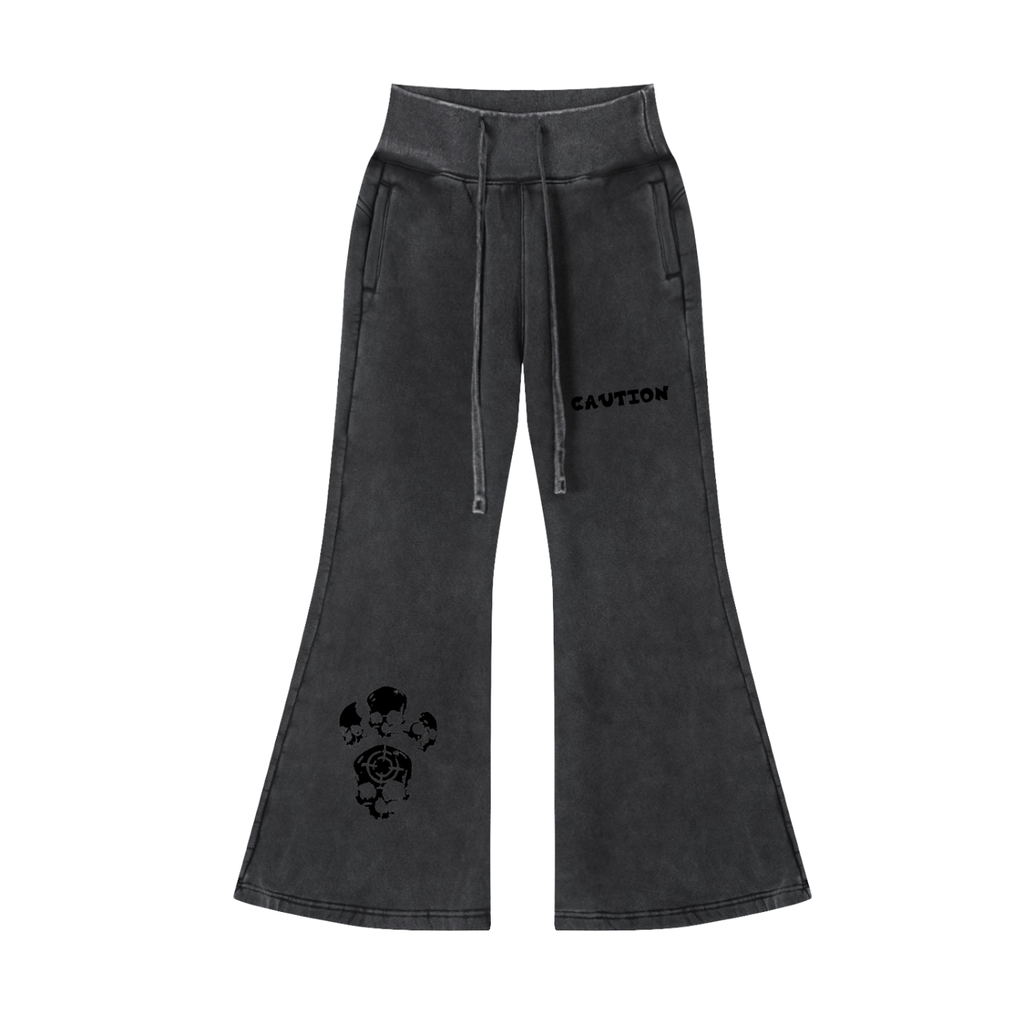 CAUTION Vintage Washed Flared Fleece Pants