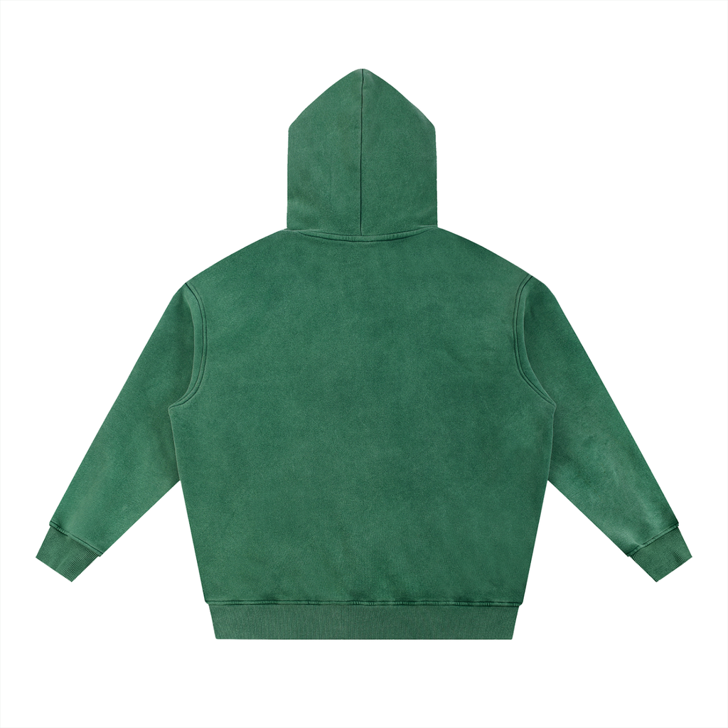 no peace by CAUTION Snow Wash Fleece Hoodie