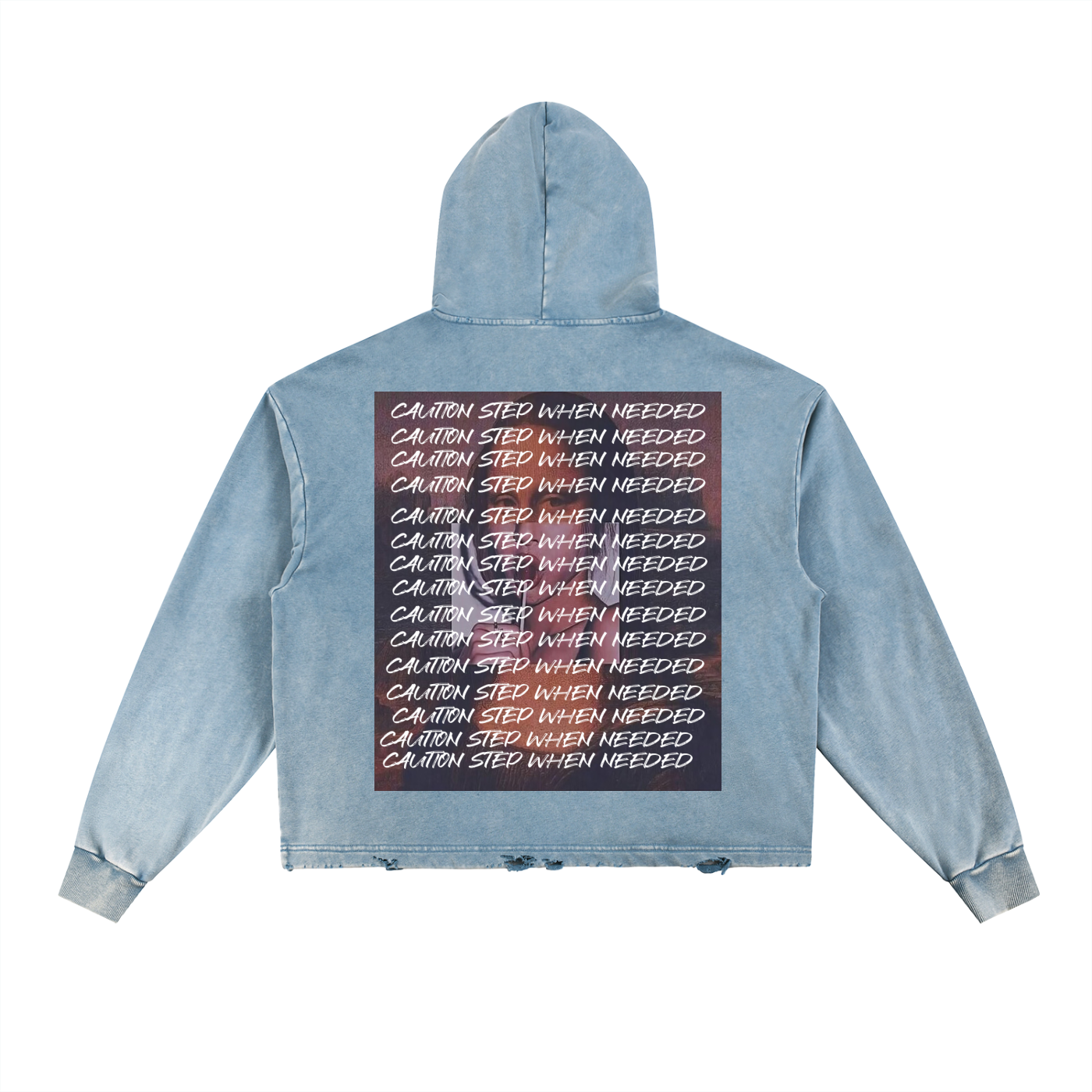 Vintage Washed Frayed-Hem Hoodie
