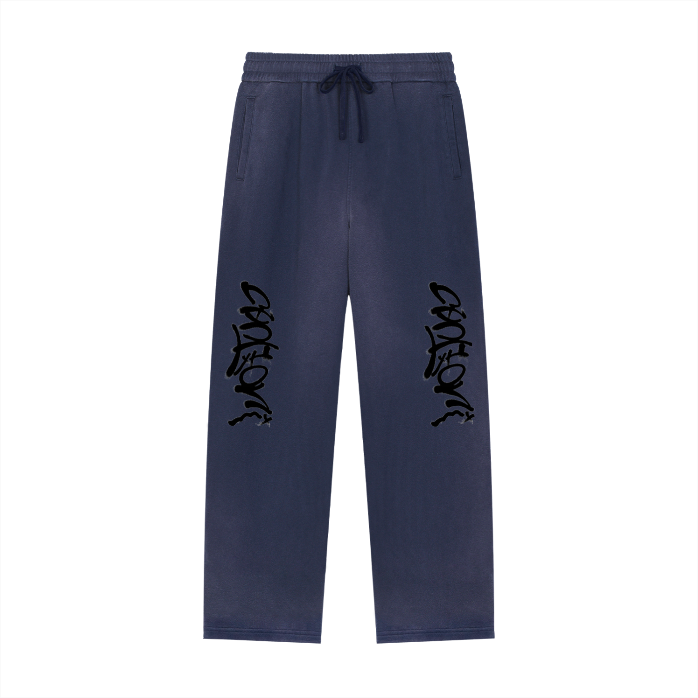 caution Sun Fade Raw Edge Straight-Leg Sweatpants