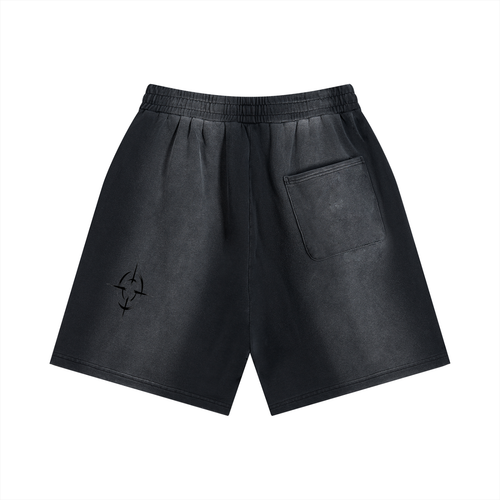 caution Sun Fade Distressed Shorts