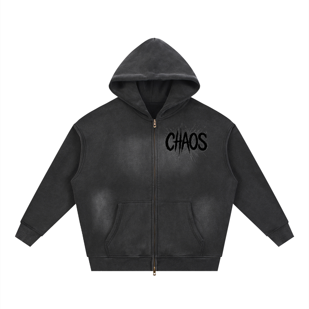 CHAOS Sunfade Two-way Zipper Boxy Fleece Hoodie
