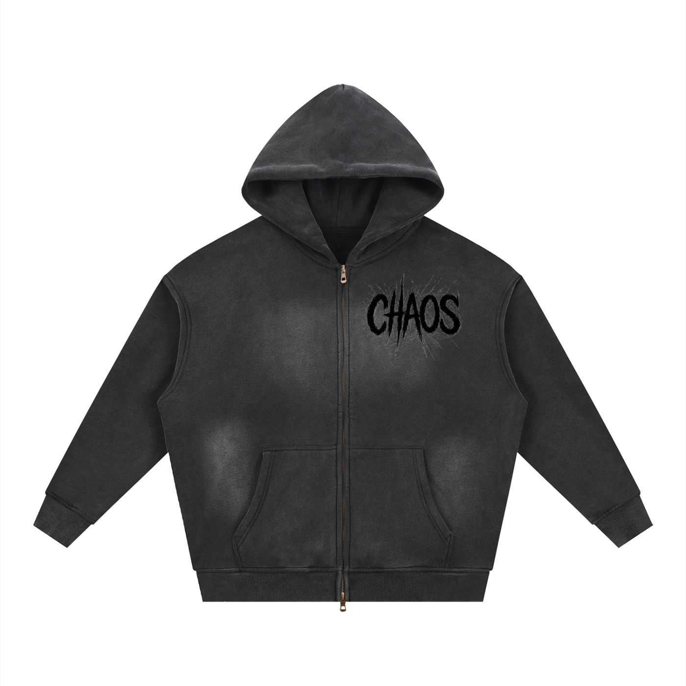 CHAOS Sunfade Two-way Zipper Boxy Fleece Hoodie