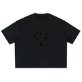 CAUTION Washed Rolled Hem Half Sleeve T-Shirt