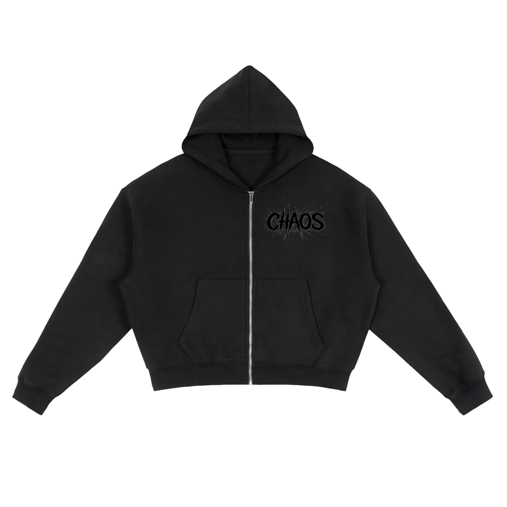 CHAOS Fleece Zip-Up Boxy Hoodie