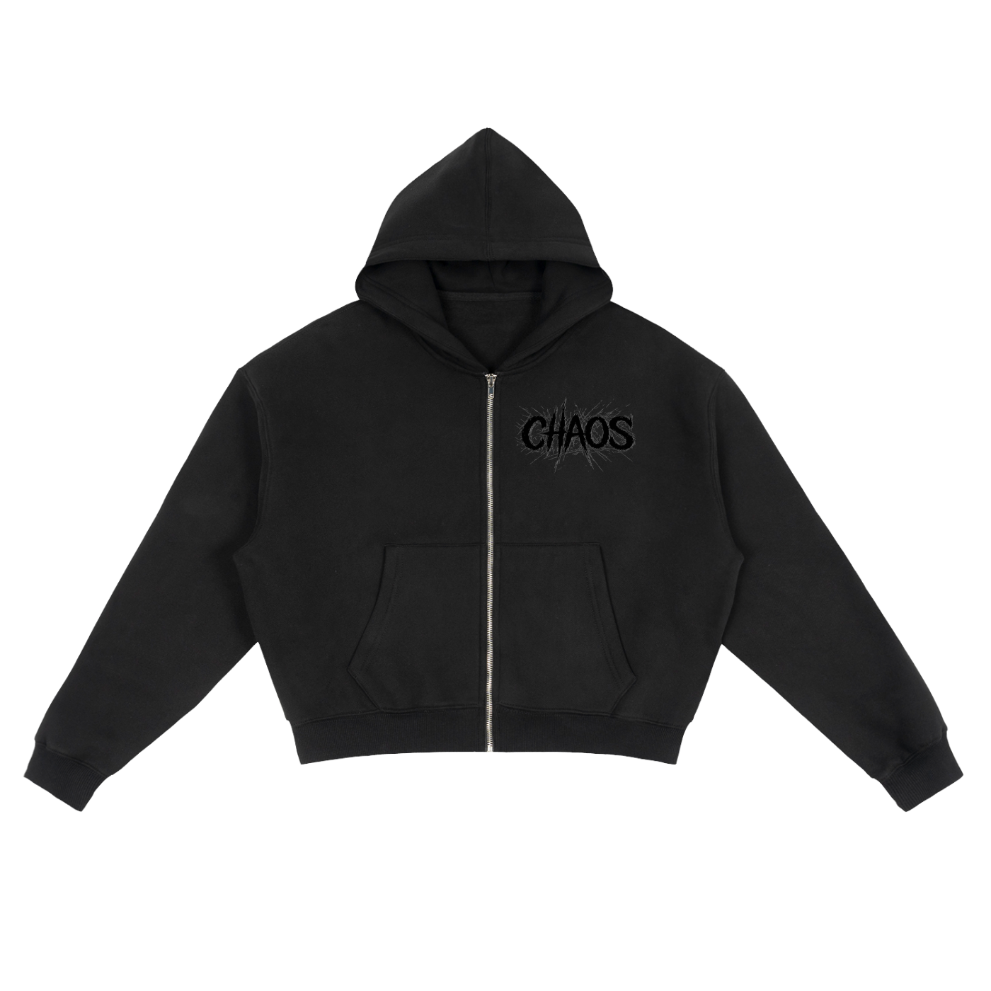 CHAOS Fleece Zip-Up Boxy Hoodie