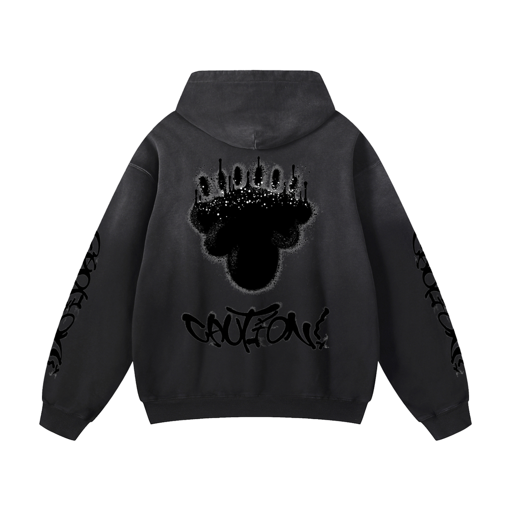 caution Heavyweight Sunfade Oversized Hoodie
