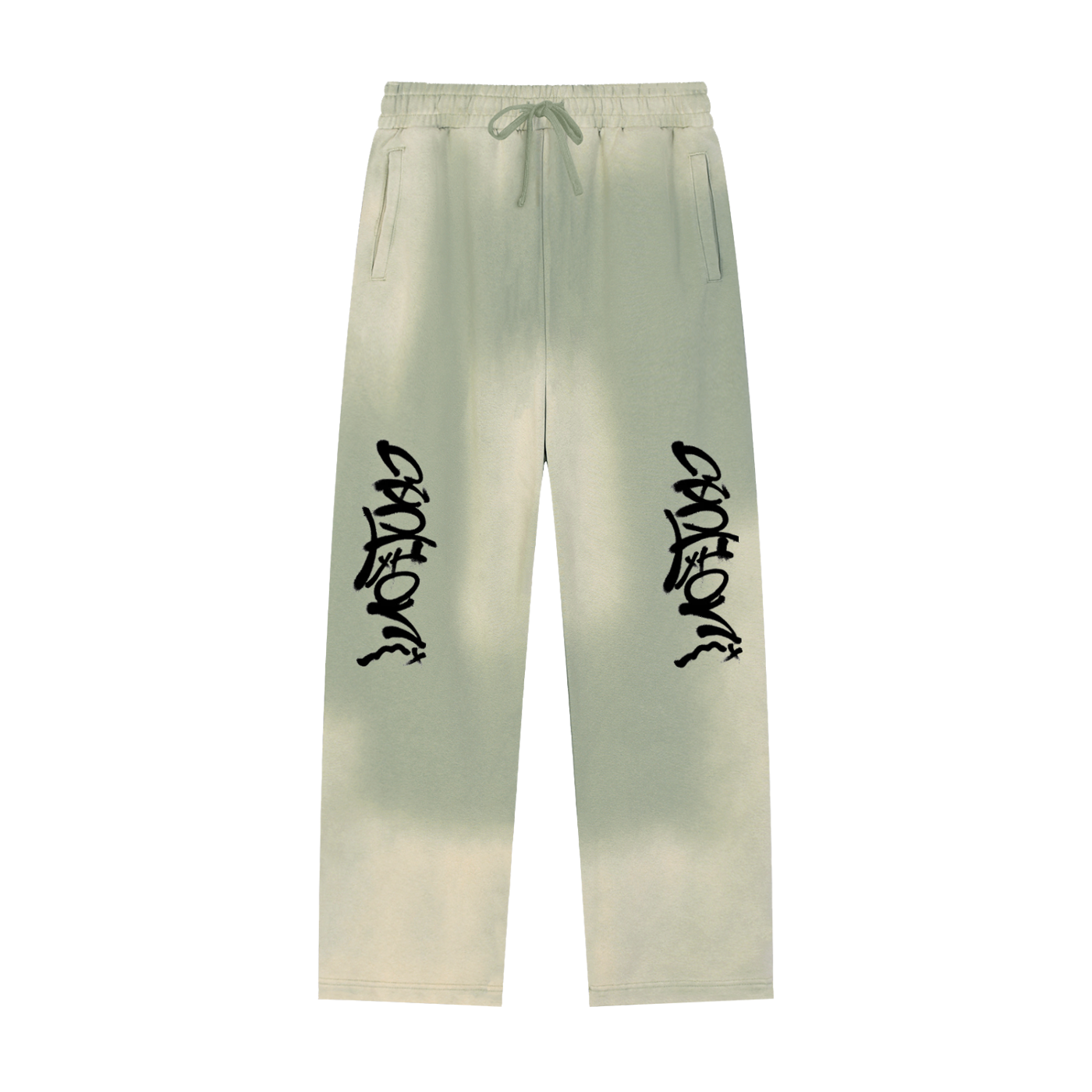 caution Sun Fade Raw Edge Straight-Leg Sweatpants