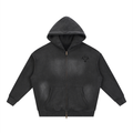 CAUTION Sunfade Two-way Zipper Boxy Fleece Hoodie