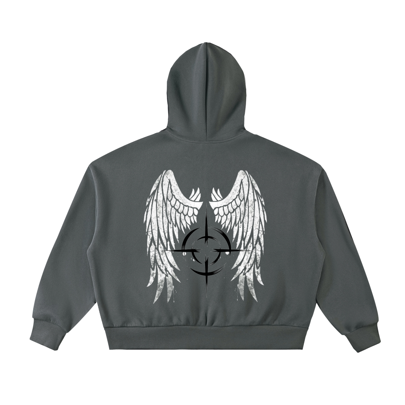 CAUTION Fleeced Full-Zip Boxy Hoodie