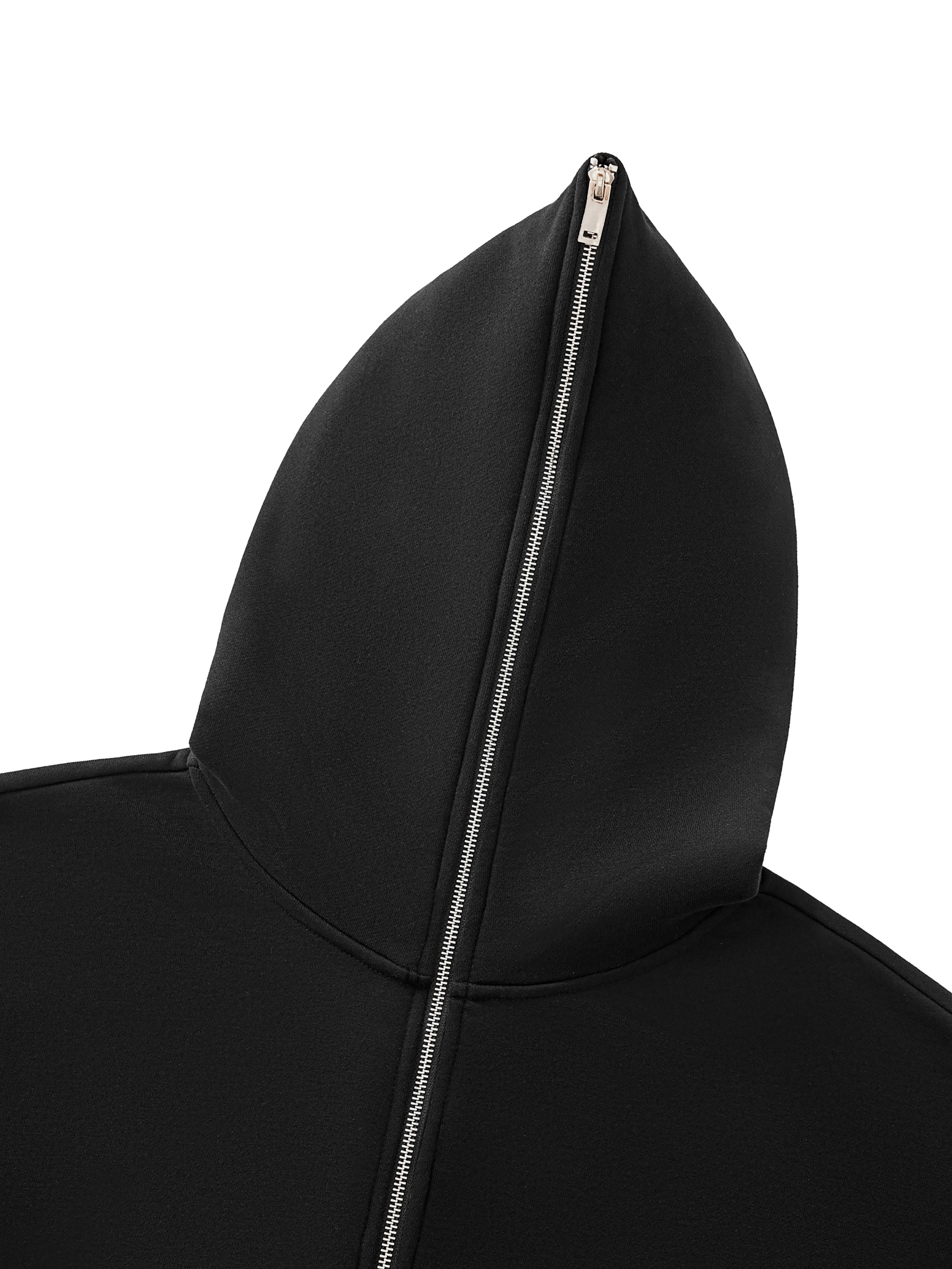 CAUTION Fleeced Full-Zip Boxy Hoodie