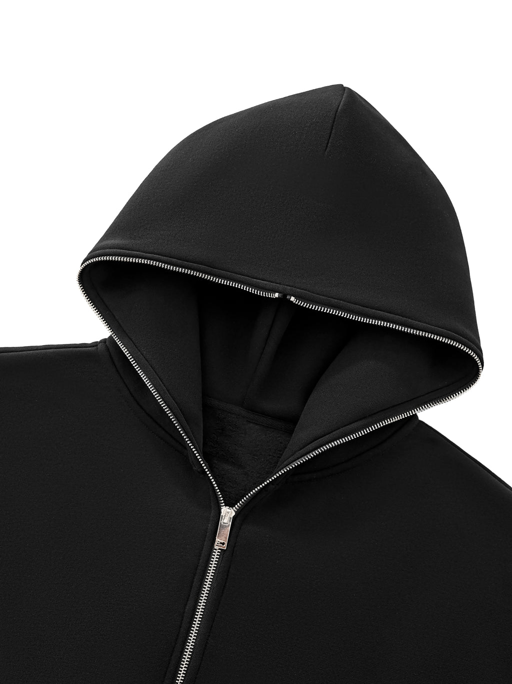 CAUTION Fleeced Full-Zip Boxy Hoodie