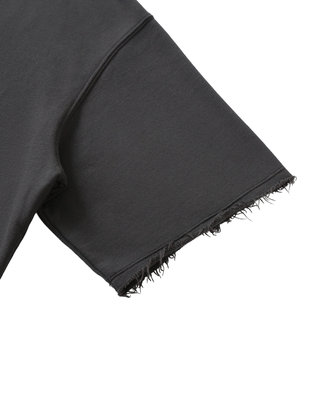 CAUTION Washed Rolled Hem Half Sleeve T-Shirt
