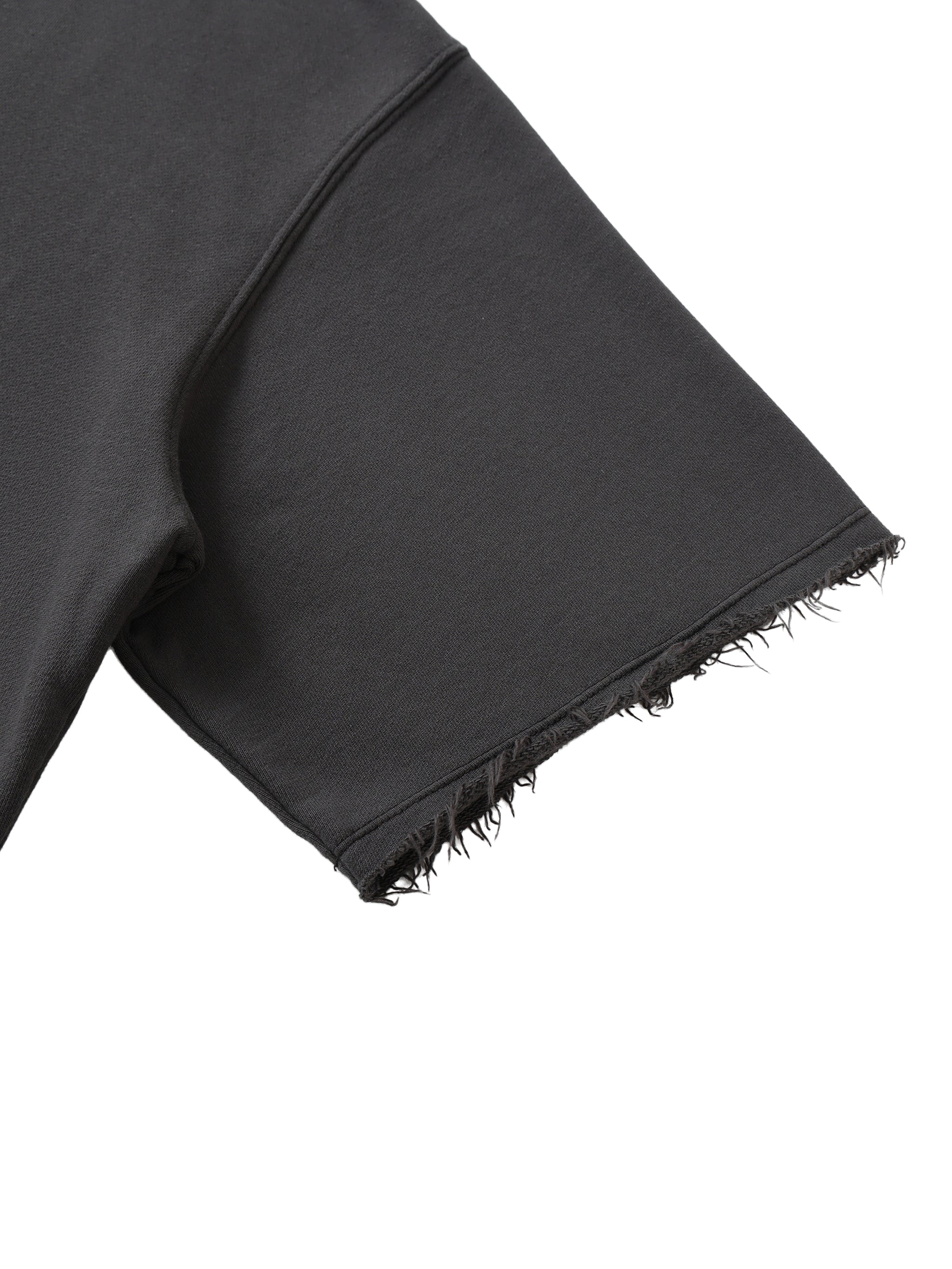 CAUTION Washed Rolled Hem Half Sleeve T-Shirt