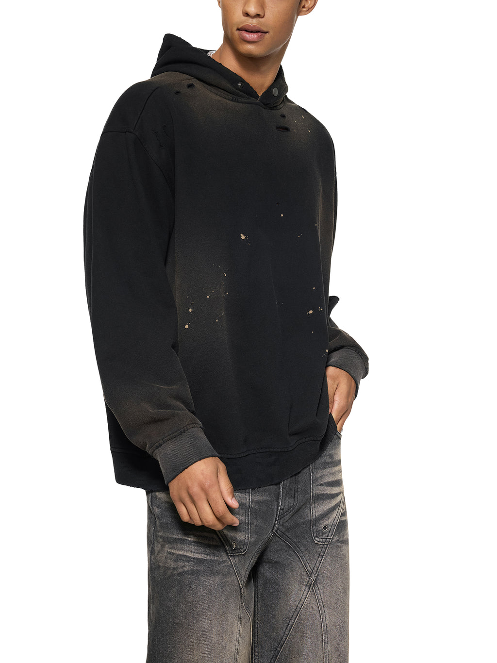 CAUTION Sun Fade Frayed Fleece Hoodie