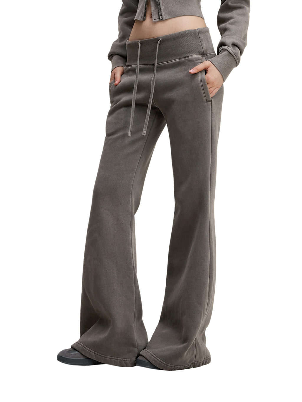 CAUTION Vintage Washed Flared Fleece Pants