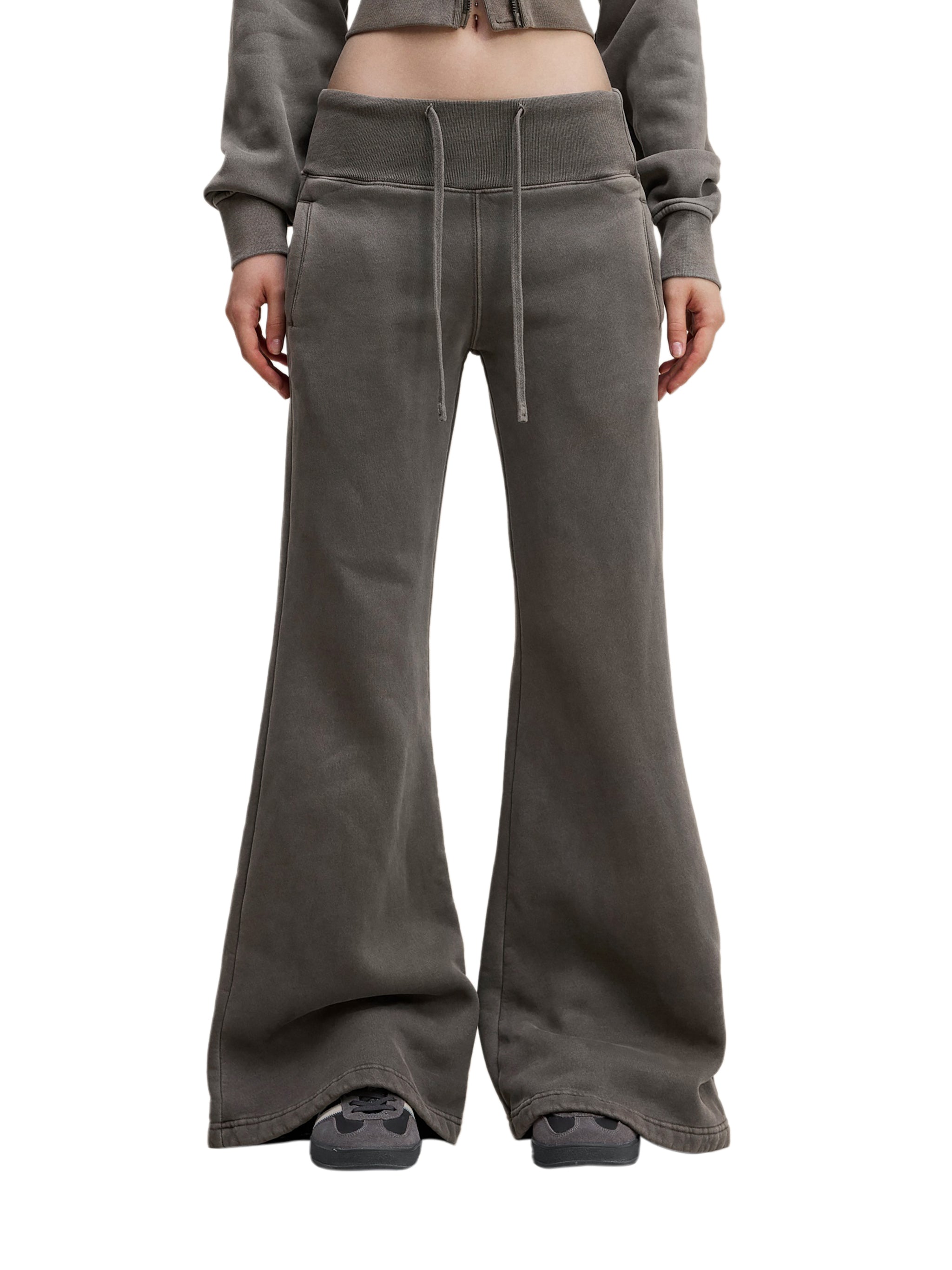 CAUTION Vintage Washed Flared Fleece Pants
