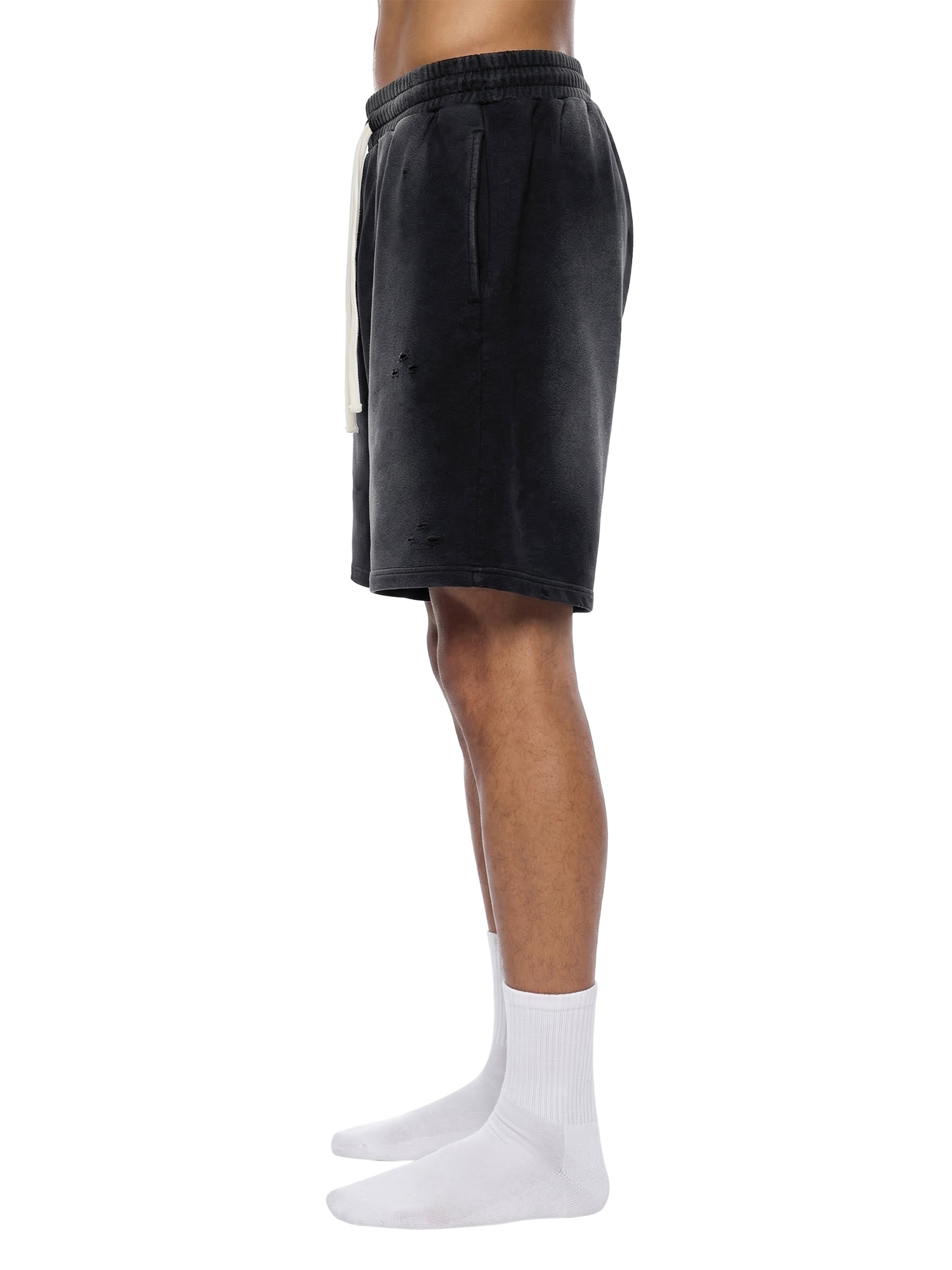 caution Sun Fade Distressed Shorts