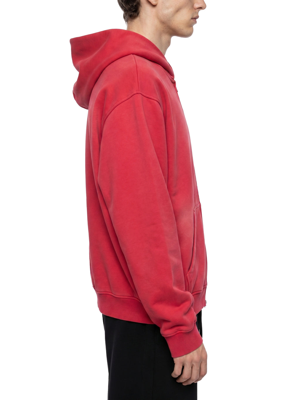 CAUTION Sunfade Two-way Zipper Boxy Fleece Hoodie